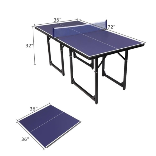 Folding Ping Pong Table, for Indoor/Outdoor Kids Adult Table Tennis Games - Lot 494