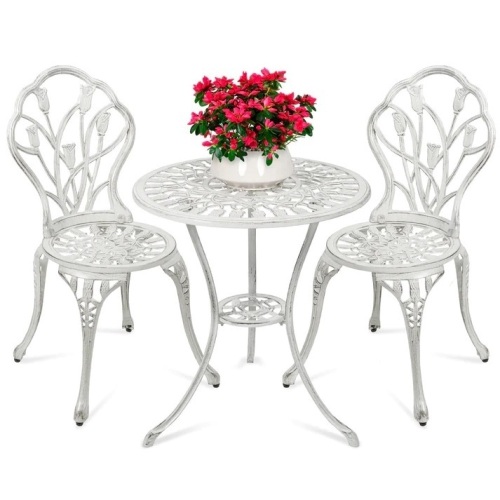 3-Piece Cast Aluminum Patio Bistro Furniture Set - Lot 5252