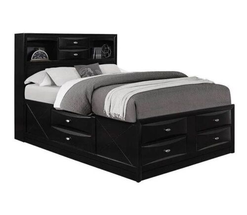 Global Furniture Linda Platform Bed - Full Size, Black - Lot 79