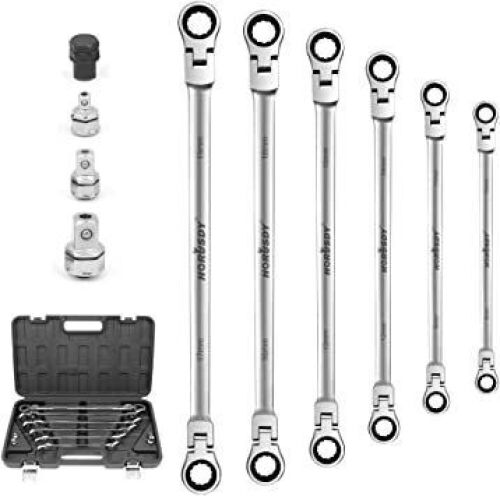 10-Piece Extra Long Flex-Head Ratcheting Wrench Set - Lot 189