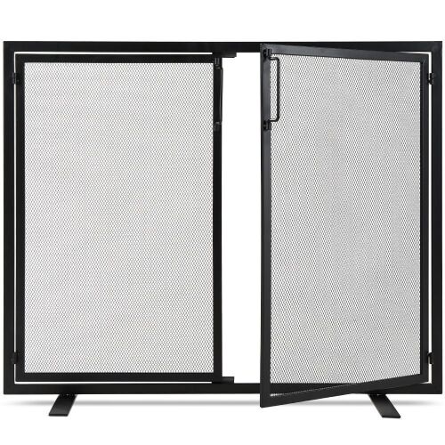 2-Door Wrought Iron Fireplace Screen w/ Magnetic Doors - 38.5x41in - Lot 279