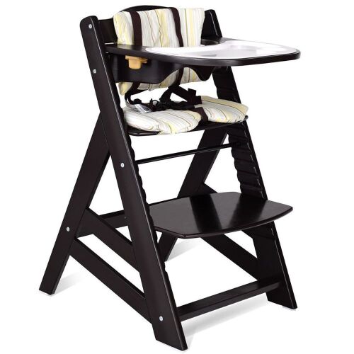 Adjustable Height Wooden Baby High Chair with Removable Tray - Lot 322
