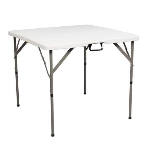 6' Square Plastic Folding Table - Granite White - Lot 389