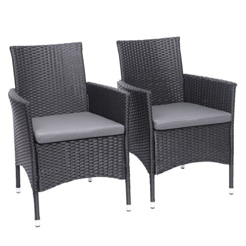 Set of (2) Rattan Patio Chairs with Cushions - Lot 395