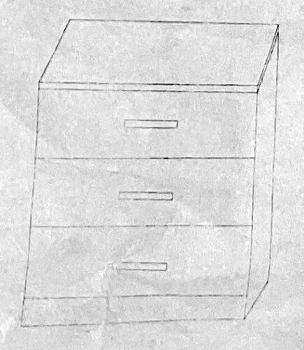 3-Tier Nightstand - White - Lot 544