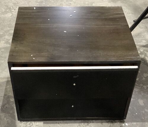 Wood Nightstand - Dark Brown - Lot 641