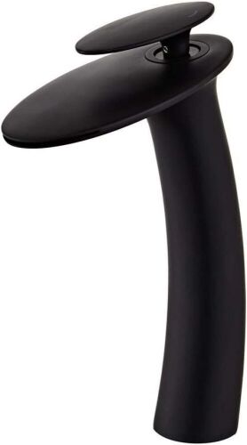Wovier Waterfall Bathroom Sink Faucet with Supply Hose - Matte Black - Lot 720