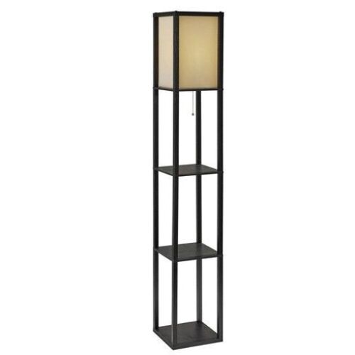 Wood Shelf Lamp - Black - Lot 731