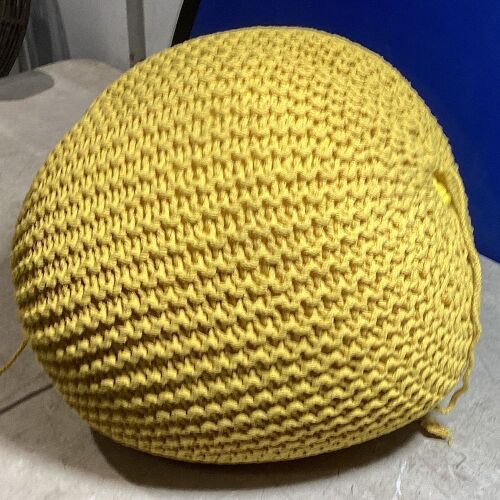 Knit Floor Pouf - Yellow - Lot 800