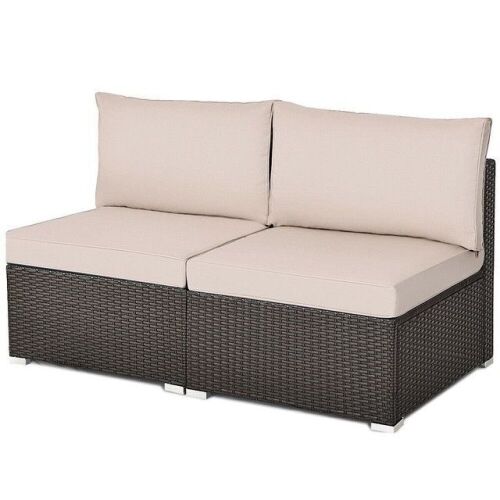 Rattan Patio Sofa with Cushions - Lot 894