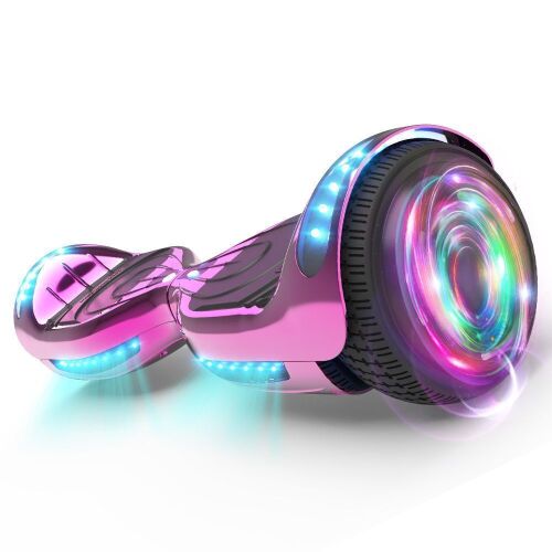 6.5" Hoverstar Flash Wheel Hoverboard - Chrome Pink, Untested, No Charger - Lot 98