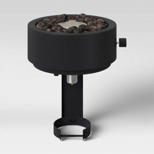 10" Round Metal Outdoor LP Tabletop Fire Pit - Black - Lot 428