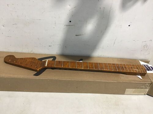 21-Fret Tiger Flame Maple Stratocaster Guitar Neck - Lot 348