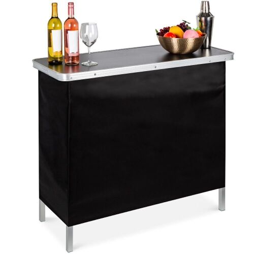 Portable Pop-Up Bar Table w/ Carrying Case, Removable Skirt - Lot 283