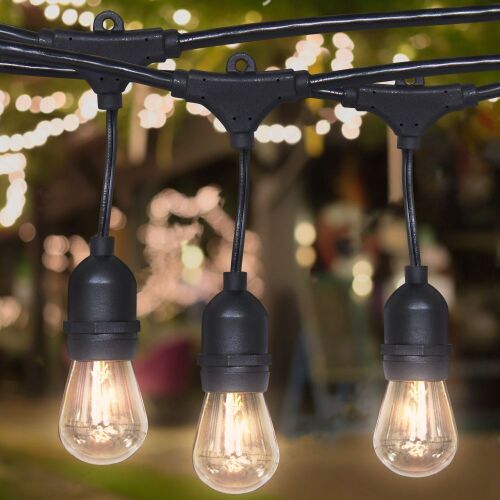 48ft Commercial Weatherproof Café String Lights - Lot 923