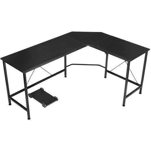 L-Shaped Office Desk - Black, Damaged - Lot 117