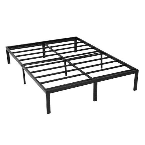 Metal Platform Bed Frame with Storage Space - Black, Queen Size - Lot 238