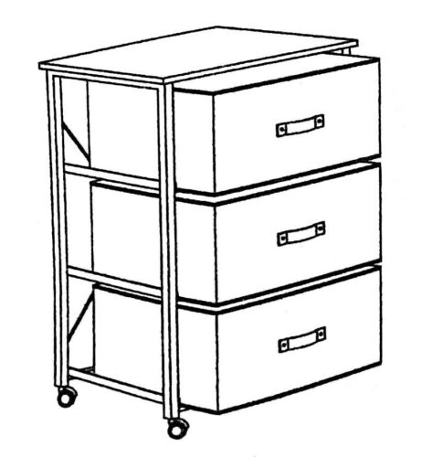 3-Tier Dresser with Steel Frame - Gray - Lot 498