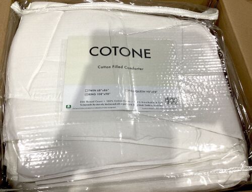 Cotton-Filled Comforter - White, King Size - Lot 616