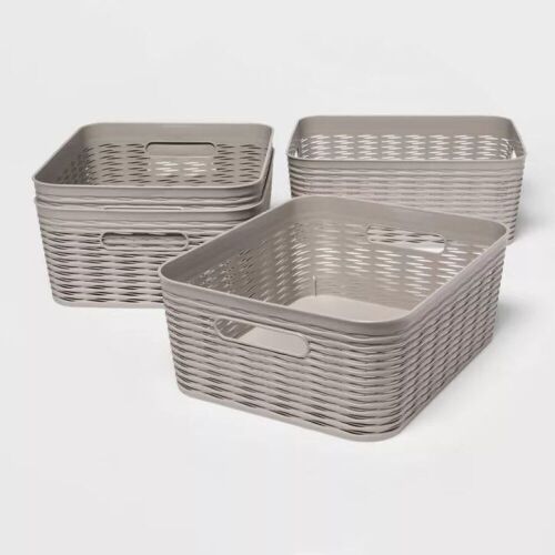 Set of (4) Medium Storage Baskets - 1 Damaged - Lot 846