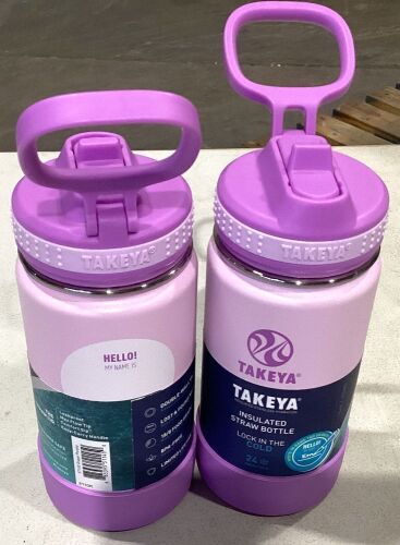 Lot of (2) Insulated Straw Drinking Bottles - Lot 856