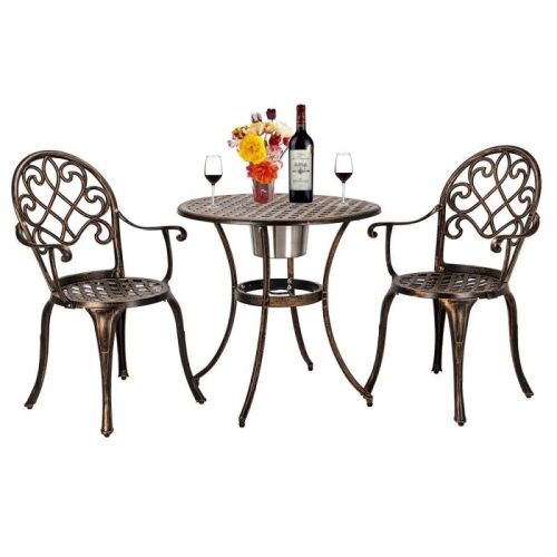 3-Piece Aluminum Patio Table and Chair Set - Lot 744