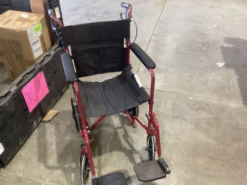 Wheelchair - Maroon/Black - Lot 318