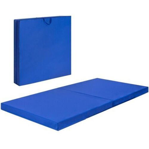 8ft Bi-Folding Exercise Mat Landing Mat W/ 4in Thick Foam - Blue - Lot 282