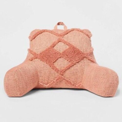 Tufted Textured Bed Rest Pillow - Terracotta - Lot 379