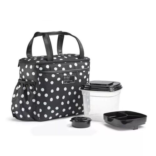 Fit & Fresh Mapleton Lunch Kit with Containers - Black - Lot 1072