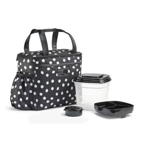 Fit & Fresh Mapleton Lunch Kit with Containers - Black - Lot 1094