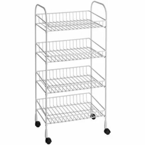 4-Tier Metal Utility Cart - White - Lot 1092