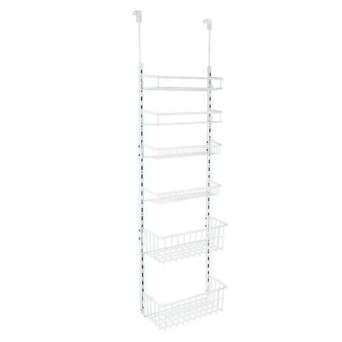 Over-the-Door Rack Organizer with 6 Adjustable Shelves - White - Lot 1149