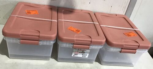 Lot of (6) 15qt Sterilite Latching Storage Bins - Lot 899