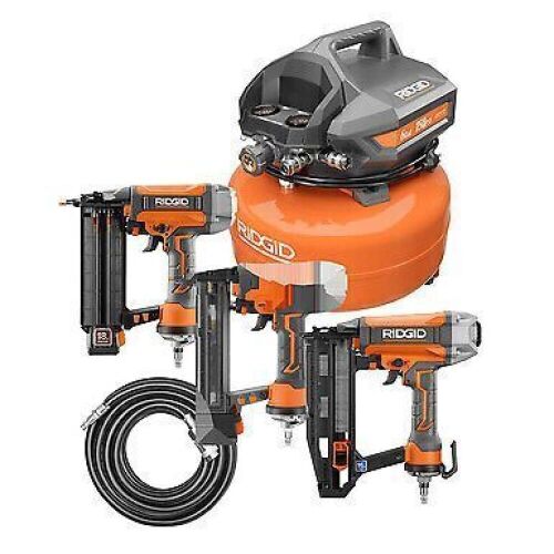 Ridgid 6 Gal Air Compressor and 3-Tool Combo Kit - Lot 508