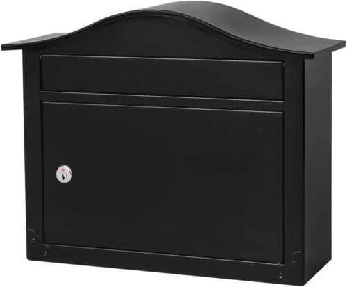Architectural Mailboxes Saratoga Wall-Mount Lockable Mailbox in Black   - Lot 1157