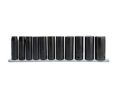 Husky 1/2 in. Drive Deep Metric Impact Socket Set, 11 pc  - Lot 908