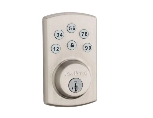 Kwikset Powerbolt2 Satin Nickel Single Cylinder Keypad Electronic Deadbolt Featuring SmartKey Security - Lot 966