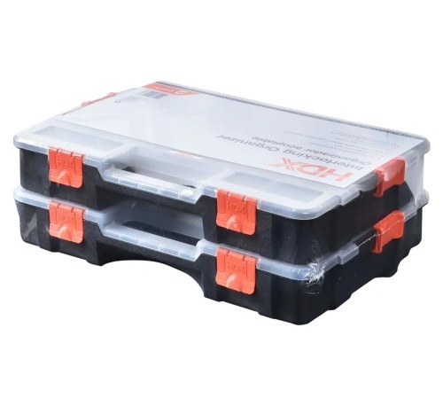 HDX 15-Compartment Interlocking Small Parts Organizer, 2 Pack  - Lot 1032