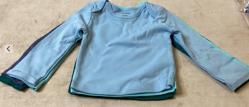 Lot of 22 Packs, 4 Shirts Per Bundle, Hanes Toddler Long-Sleeved Shirts, Blue/Green, 18-24 Months - Lot 110