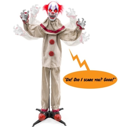Scary Harry the Motion Activated Animatronic Killer Clown Halloween Prop, Dirty - Lot 231