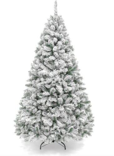 Premium Snow Flocked Artificial Pine Christmas Tree w/ Foldable Metal Base, 6ft - Lot 402