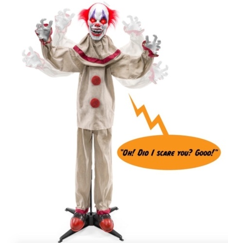 Scary Harry the Motion Activated Animatronic Killer Clown Halloween Prop - Lot 423