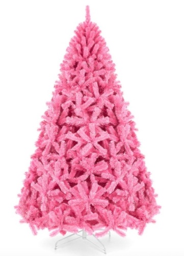 Pink Artificial Fir Christmas Tree w/ Foldable Stand, 6ft - Lot 469