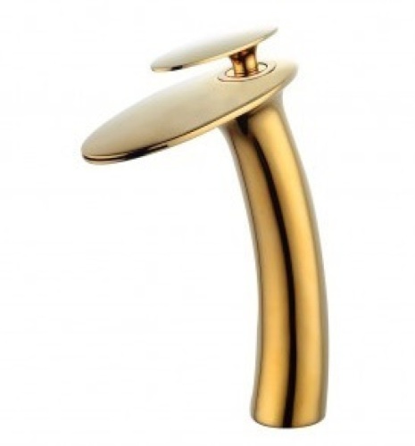 Wovier Waterfall Bathroom Sink Faucet, Brushed Gold  - Lot 321