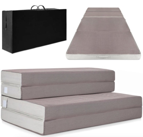 Folding Portable Mattress Topper w/ Plush Foam - 4in, Queen - Lot 145