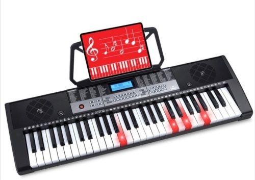 54-Key Beginners Electronic Keyboard Piano Set w/ Lighted Keys, LCD Screen - Lot 166