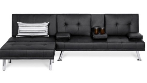 3-Piece Modular Modern Furniture Set w/ Double & Single Futons, Footstool - Lot 7