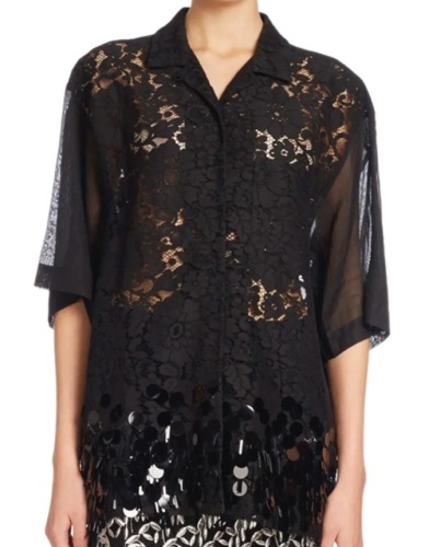 Bergdorf Goodman DRIES VAN NOTEN Cruz Lace Short-Sleeve Shirt, S, Retail 1,320.00 - Lot 10A