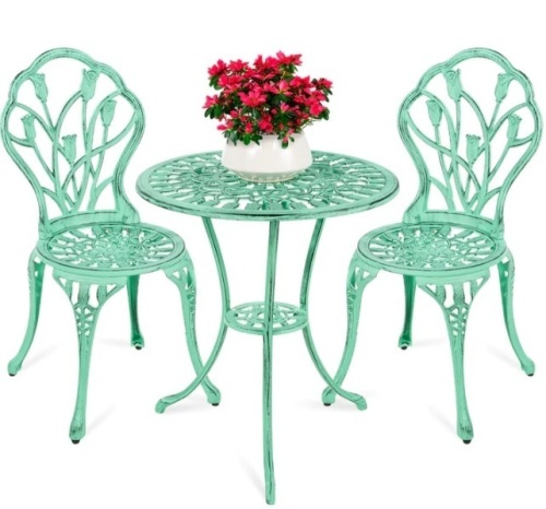 3-Piece Cast Aluminum Patio Bistro Furniture Set - Lot 47